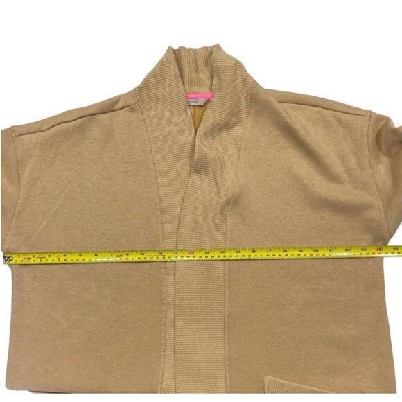 ISAAC MIZRAHI LIVE! Open Cardigan Duster Size Medium Tan Thick Knit Thigh Length - Picture 10 of 16
